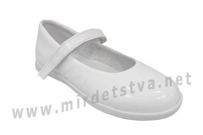 Туфли для девочки белые лаковые Tops Д525