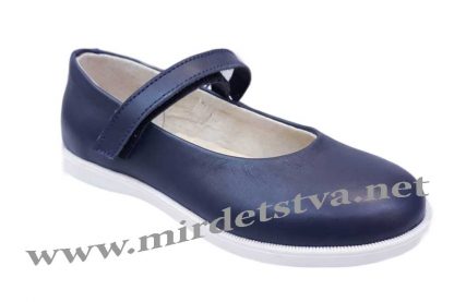 Кожаные туфли для девочки Tops Д525 синие