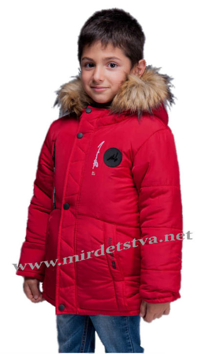 Красная зимняя куртка с подстежкой на мальчика  Kidzo 33