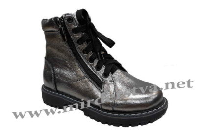 Осенние ботинки на девочку или подростка темное серебро Д-735.Н