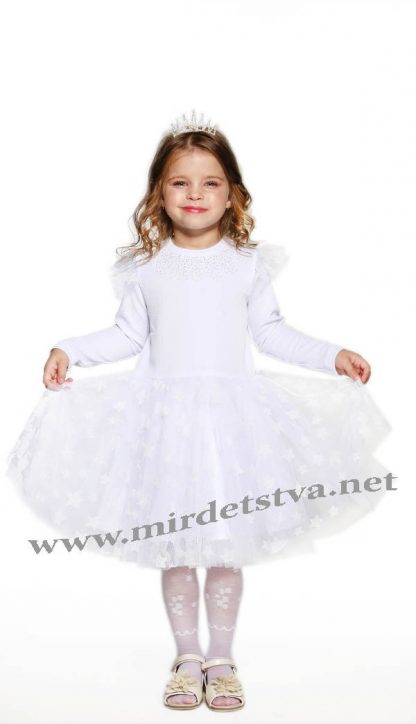 Белое нарядное платье на девочку Lukas 8541