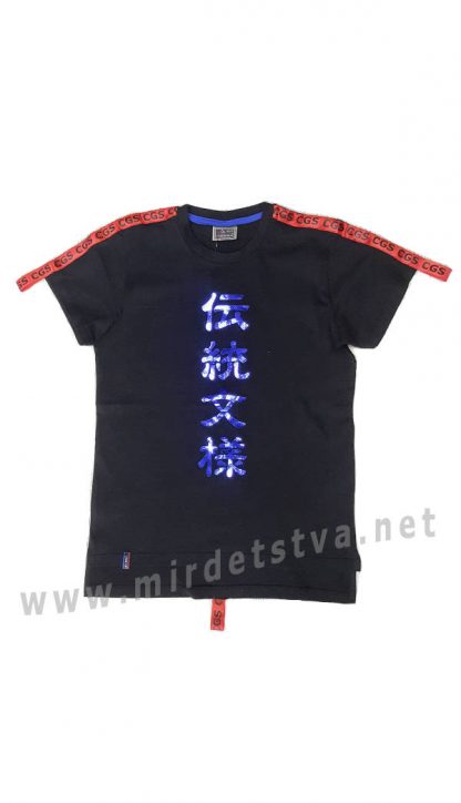 Черная футболка для мальчика-подростка CEGISA 7054