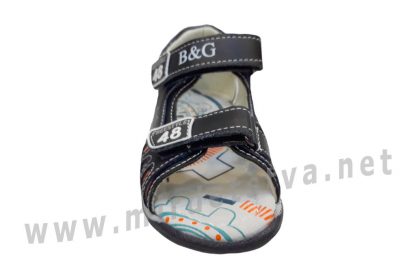 Черные кожаные босоножки на мальчика B&G BG190-930