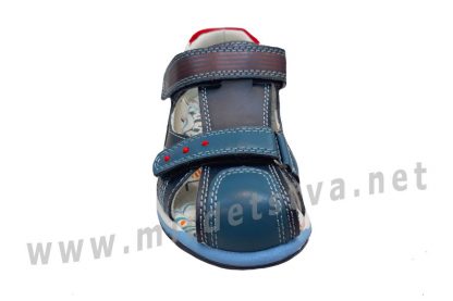 Синие кожаные сандалии на мальчика B&G BG190-933