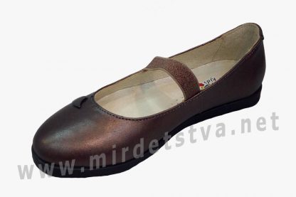 Классические кожаные туфли балетки для девочки Bistfor 70159/840 (78159/840)