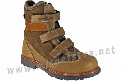 Коричневые кожаные ортопедические зимние ботинки на меху 4Rest Orto 06-762МЕХ