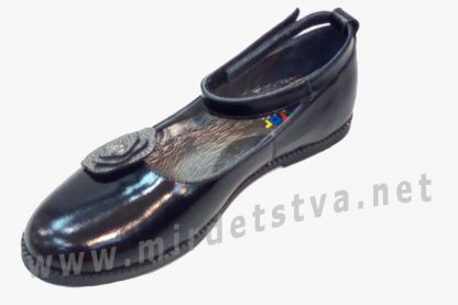 Модельные черные фабричные туфли балетки для девочки Bistfor 97721/226/281