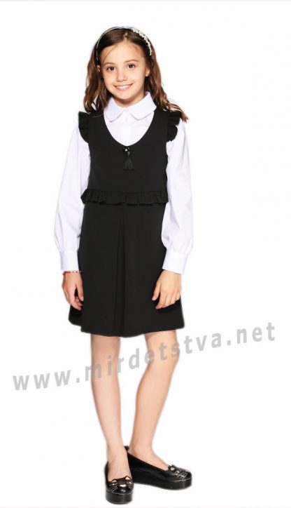Черное платье школьное для девочек Lukas 9229