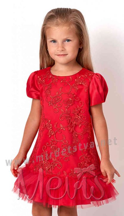 Красное платье для малышей Mevis 2984-02