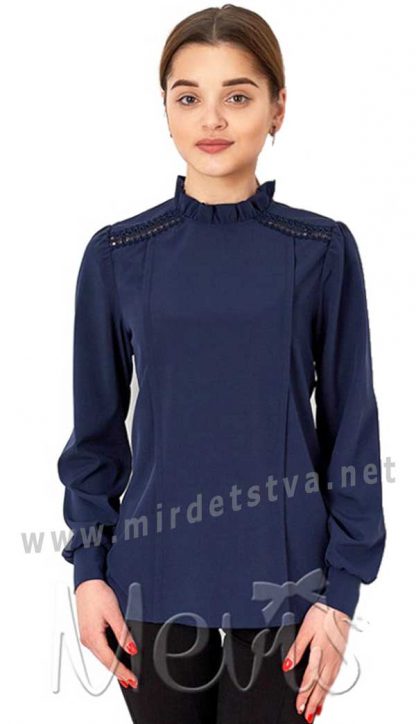 Нарядная синяя блузка для девочки Mevis 2804-03