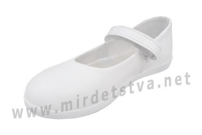 Белые кожаные туфли для девочки Tops Д525