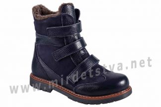 Кожаные зимние ботинки на натуральном меху ортопедия мальчику 4Rest Orto 06-758МЕХ