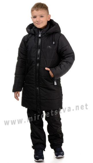 Пальто для мальчика зимнее Traveler Норс черный