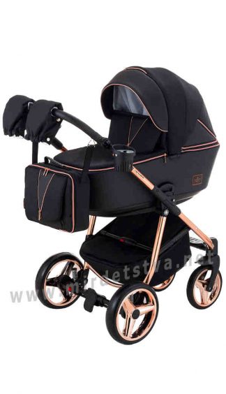 Коляска для новорожденного 2в1 Adamex Sierra Polar Pink Gold SR408