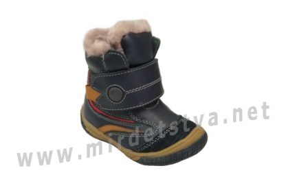 Кожаные детские зимние ботинки на цигейке мальчику Шалунишка А79А8