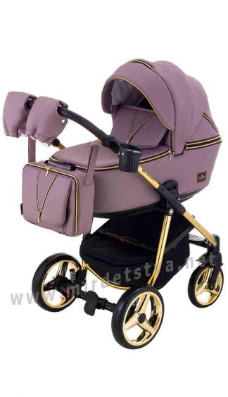 Универсальная коляска 2в1 Adamex Sierra Polar Gold SR332A кожа