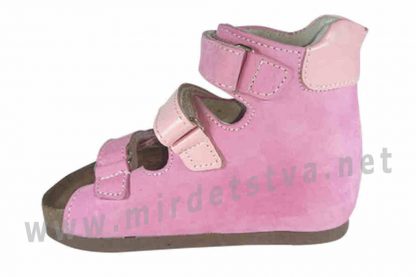 Розовые босоножки на пробковой подошве для девочки ортопедия 4Rest Orto 07-004