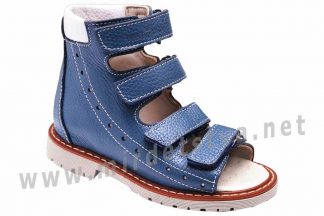 Синие кожаные сандалии с высоким жестким задником 4Rest Orto 06-190