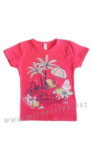 Хлопковая футболка Difa 17054 розового цвета