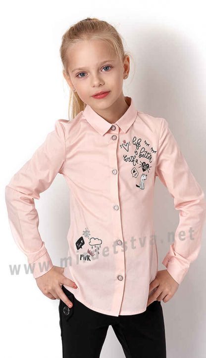 Рубашка хлопковая для девочки Mevis 3229-02