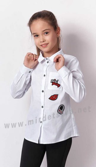 Школьная рубашка с длинным рукавом Mevis 3291-01