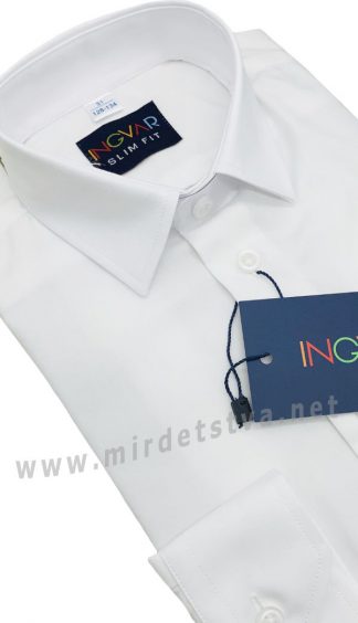 Белая рубашка с длинным рукавом INGVAR 616 slim fit