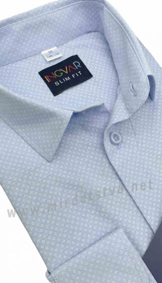 Голубая детская рубашка в школу INGVAR 20103 slim fit