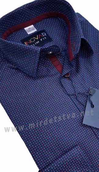 Синяя рубашка школьнику INGVAR 10125 slim fit