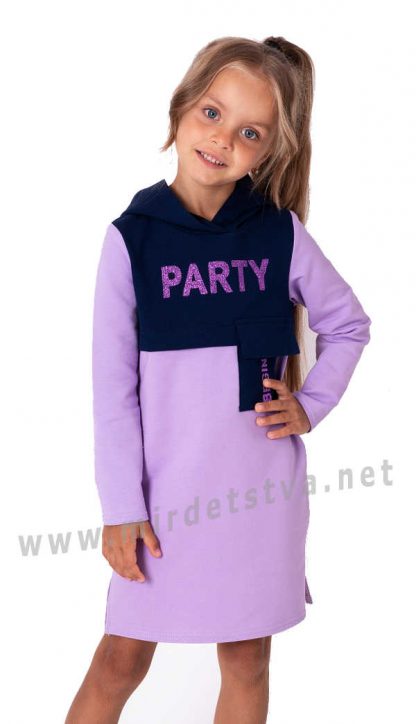Трикотажное детское платье с капюшоном Mevis 3550-03