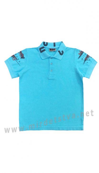 Голубая футболка-поло для мальчика Cegisa 0714 (0715)