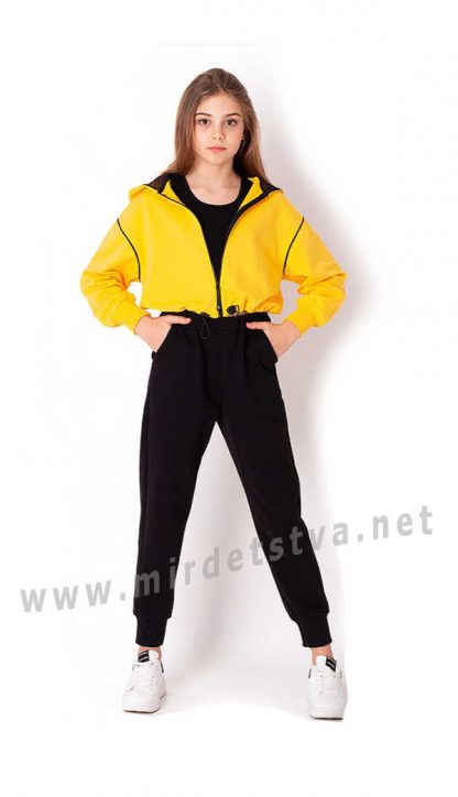 Яркий детский костюм с укороченной кофтой Mevis 3646-05