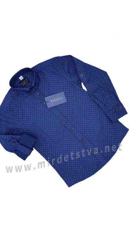 Синяя рубашка для мальчика INGVAR 30106 slim fit