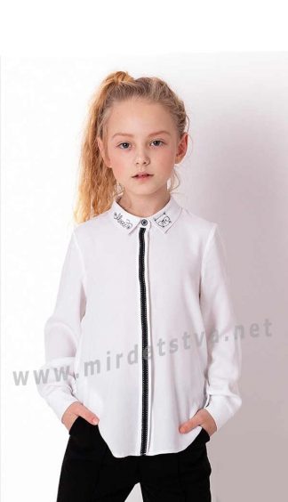 Хлопковая блуза с отложным воротничком для девочки Mevis 3857-01