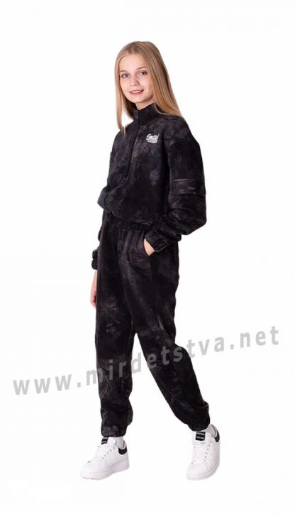 Черный подростковый костюм тай — дай для девочки Mevis 3626-03