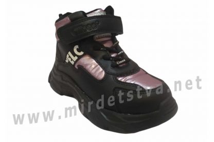 Практичные демисезонные ботинки на девочку Clibee DH272 black-pink
