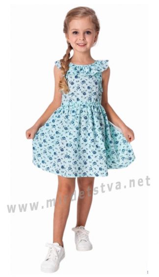 Детское летнее бирюзовое платье — сарафан на девочку Mevis 4243-01
