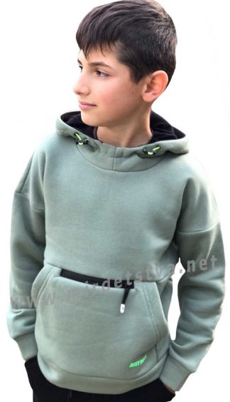Худи на флисе на мальчика цвет мяты Kidzo 146464