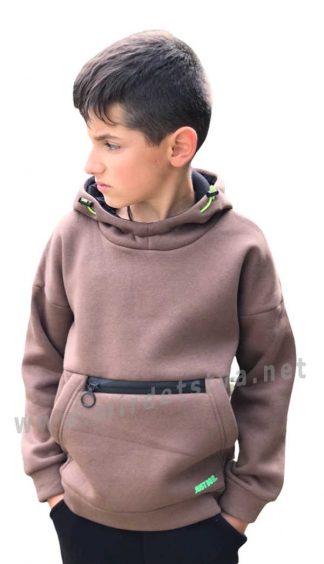 Коричневое худи с начесом для мальчика Kidzo 146464