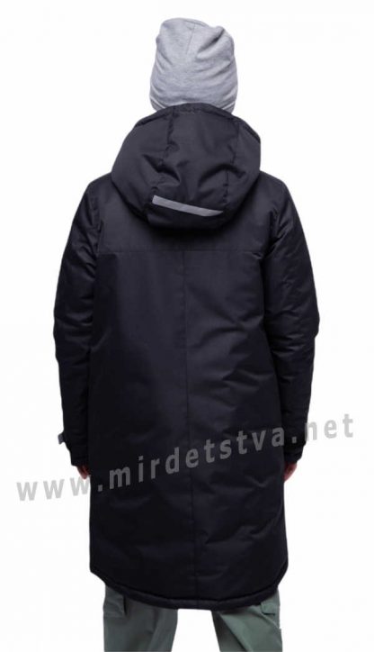 Детская демисезонная черная мембранная куртка парка на мальчика Traveler Serious