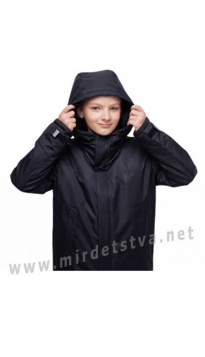 Детская демисезонная черная мембранная куртка парка на мальчика Traveler Serious