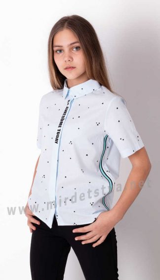 Школьная блуза-рубашка с коротким рукавом для девочки Mevis 3614-06